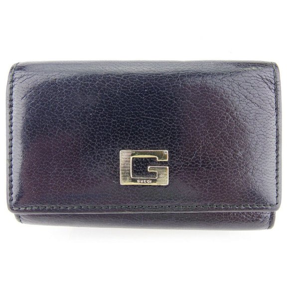 GUCCI key case G mark Leather Auth USED T17123 - Picture 1 of 9